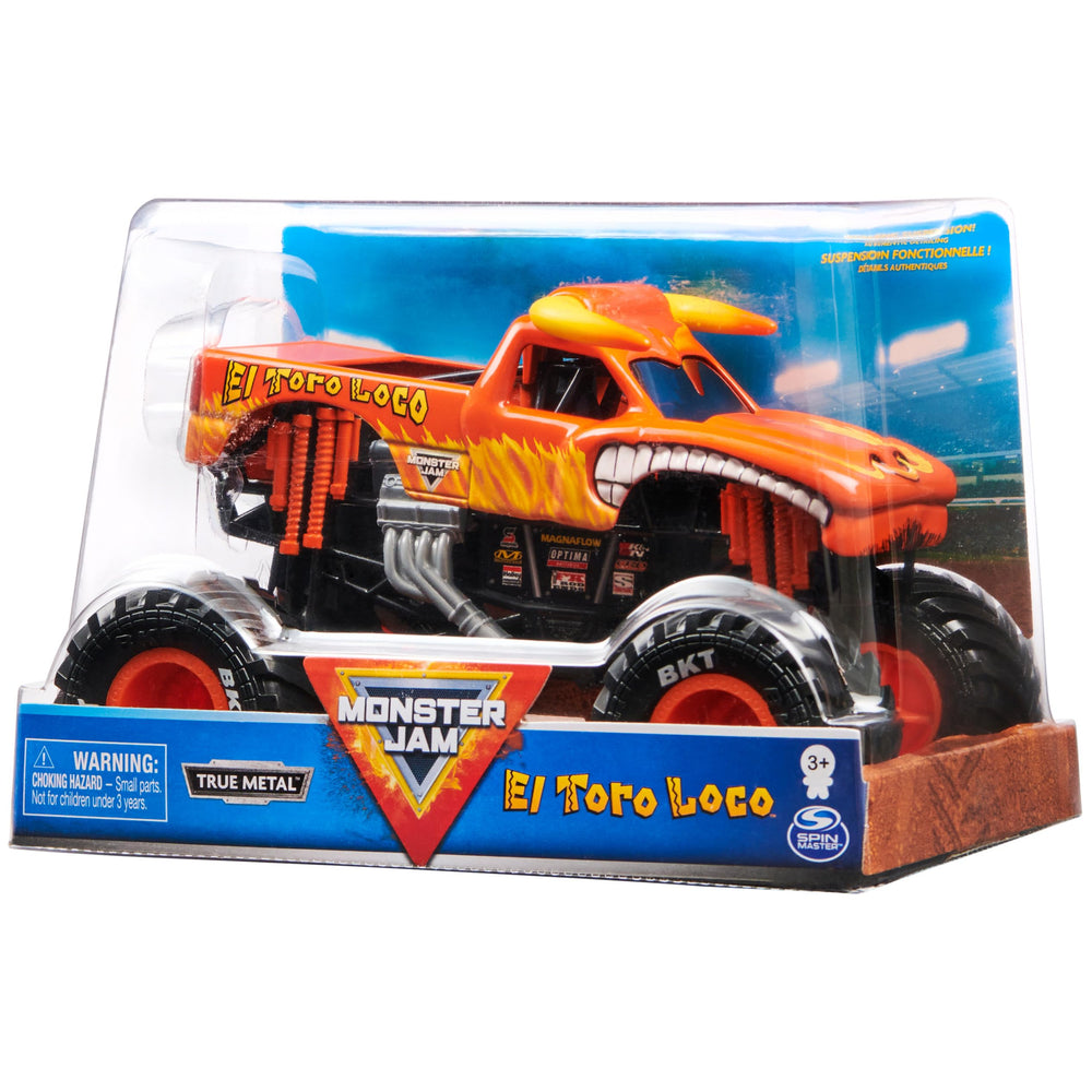 Detailed graphics on El Toro Loco 1:24 capture authentic Monster Jam style.