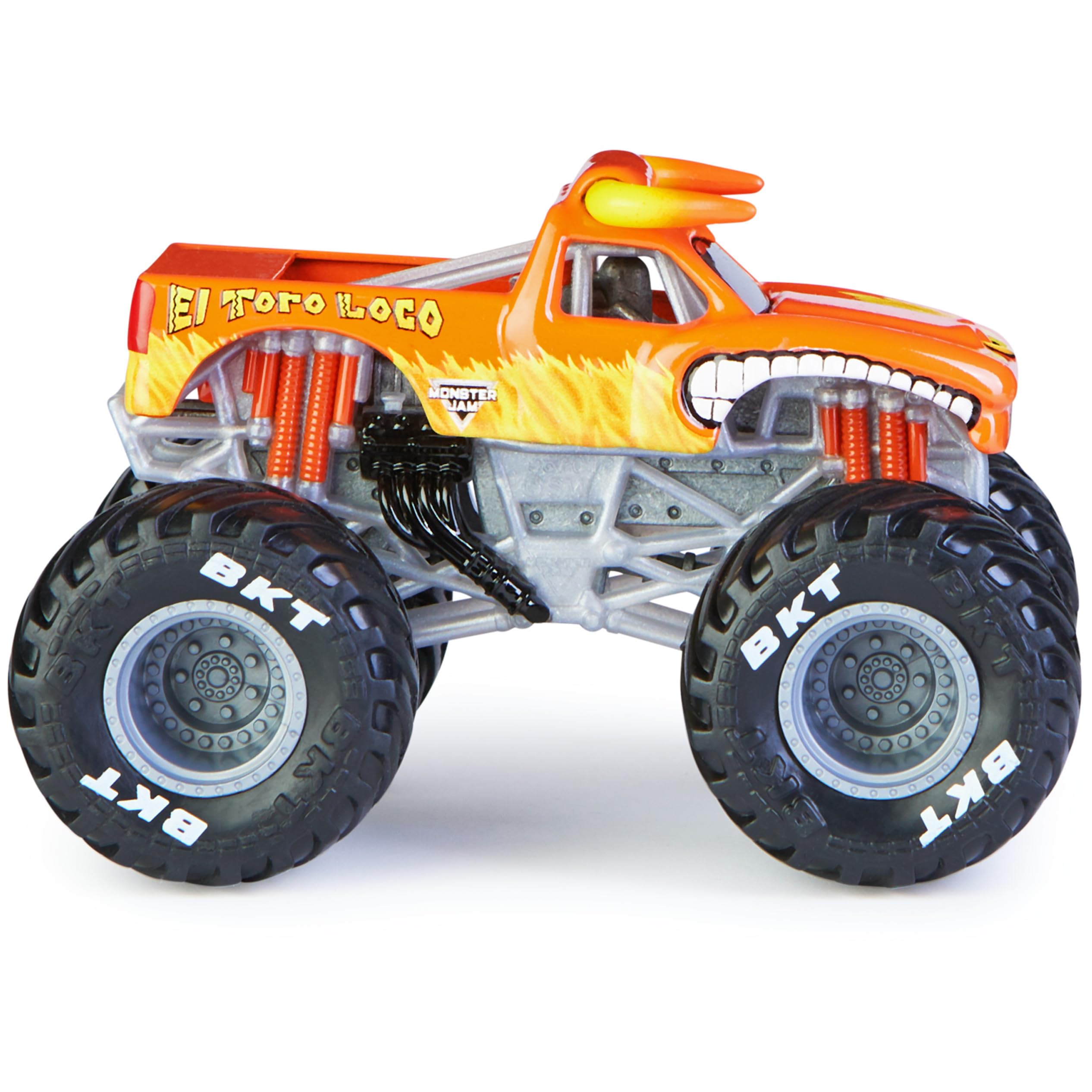 Styled chassis and rims mirror the real Monster Jam design