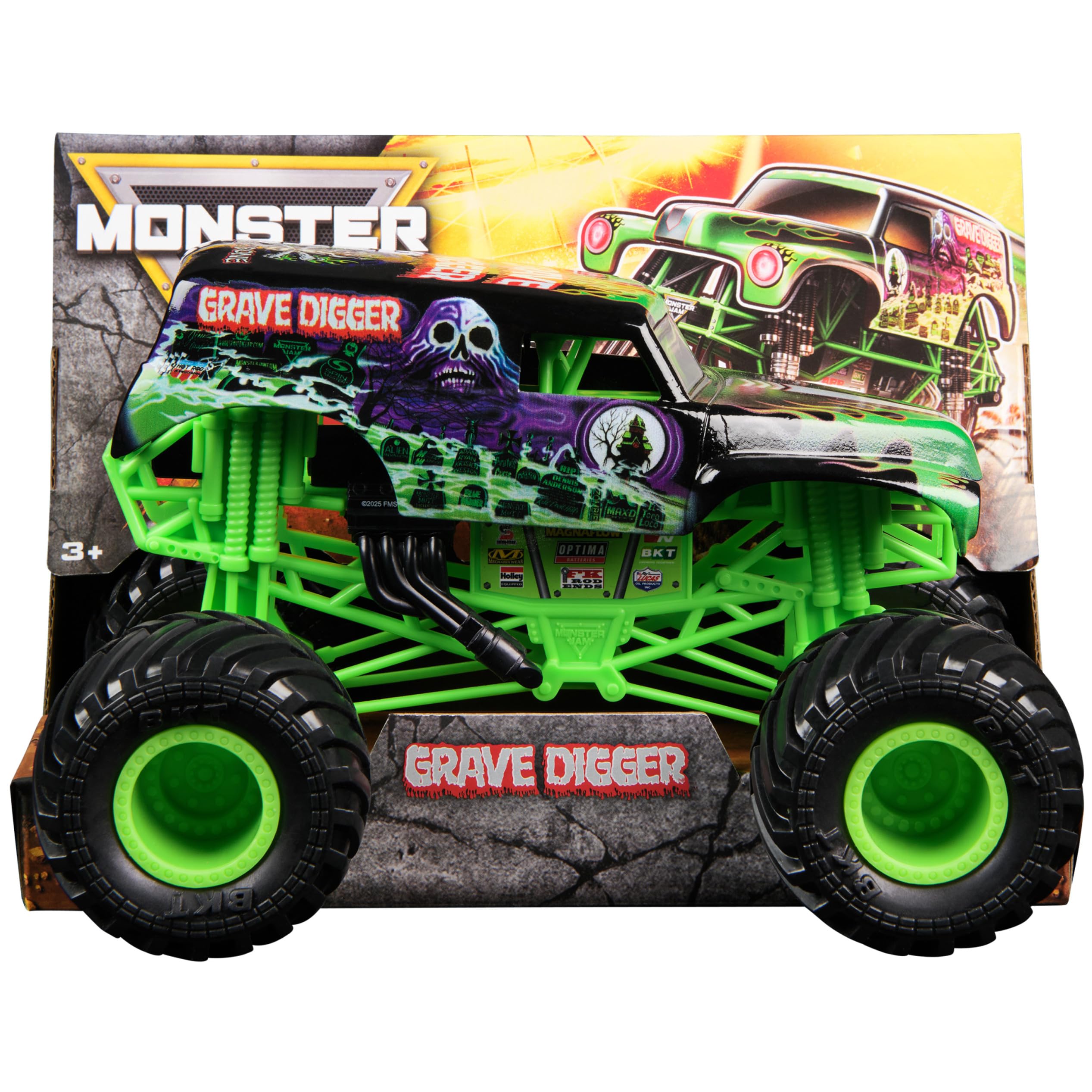 Monster Jam Grave Digger 1:24 scale die-cast truck for authentic display.