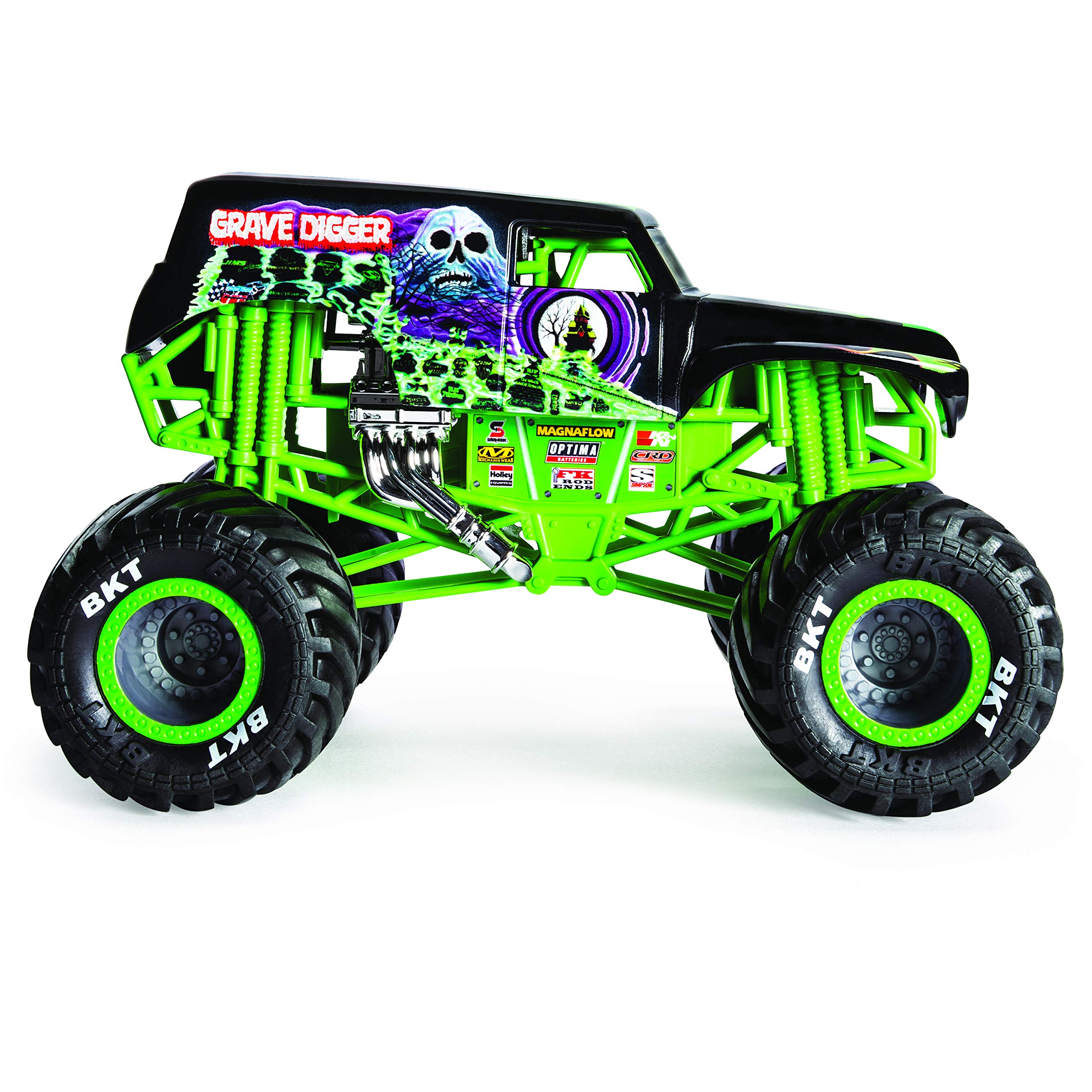 Monster Jam Grave Digger 1:24 open wheels capture action-ready look for dramatic setups.