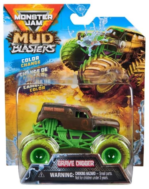 Monster Jam Grave Digger color-change front view shows water-activated transformation.