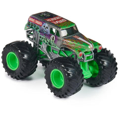 Grave Digger green chassis detail adds vibrant shelf appeal.