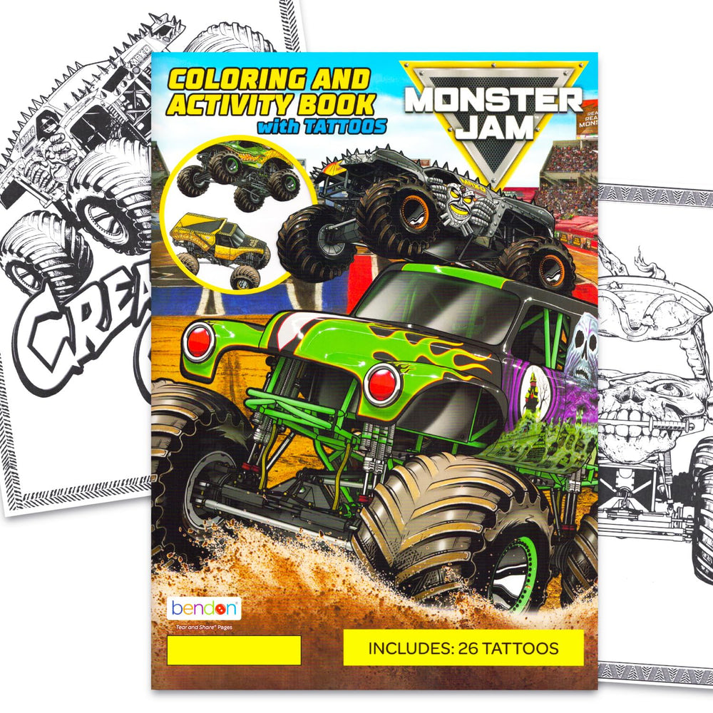 Monster Jam Gravedigger coloring page for kids, boosts creativity and concentration.