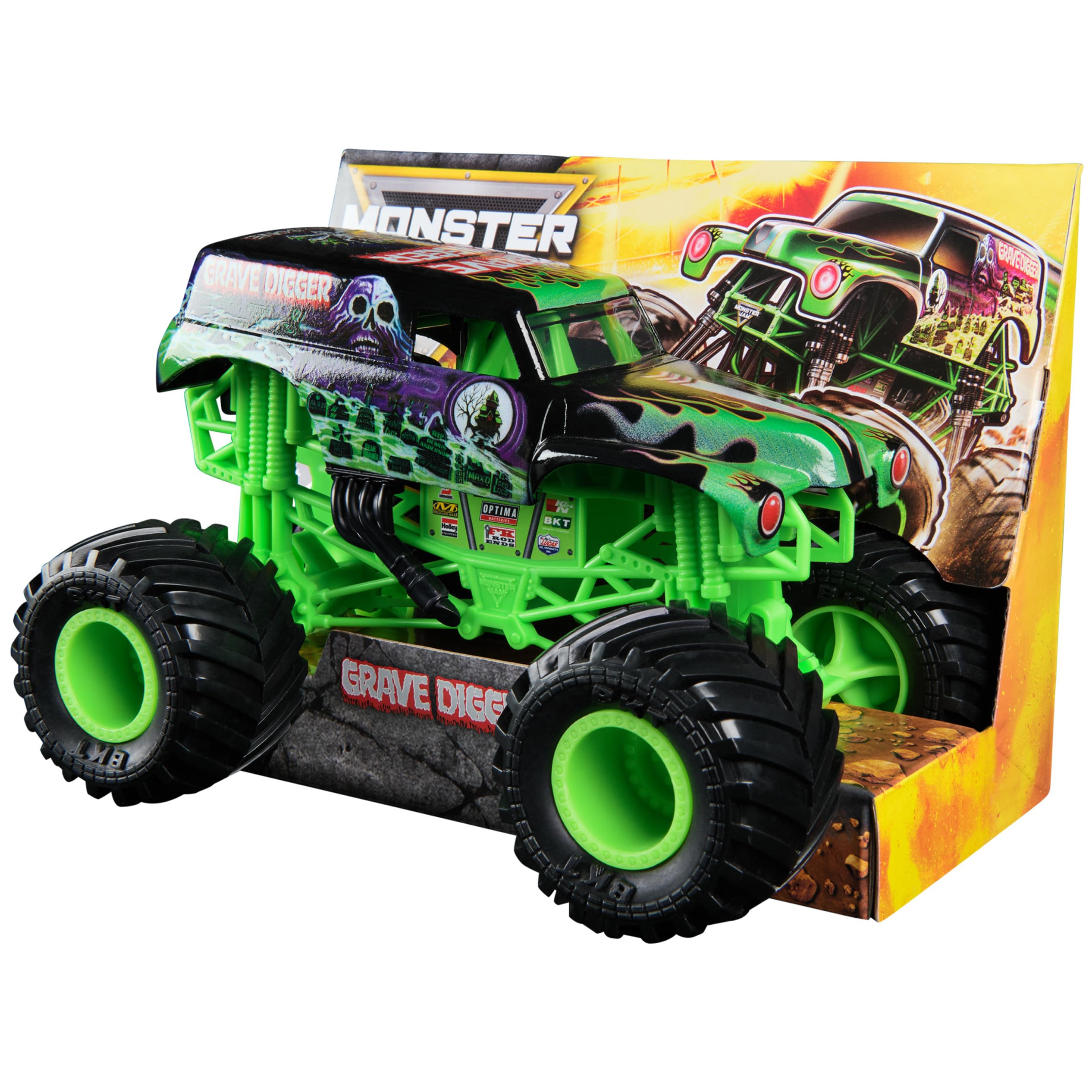 Monster Jam Grave Digger toy offers kid-friendly action and display options.