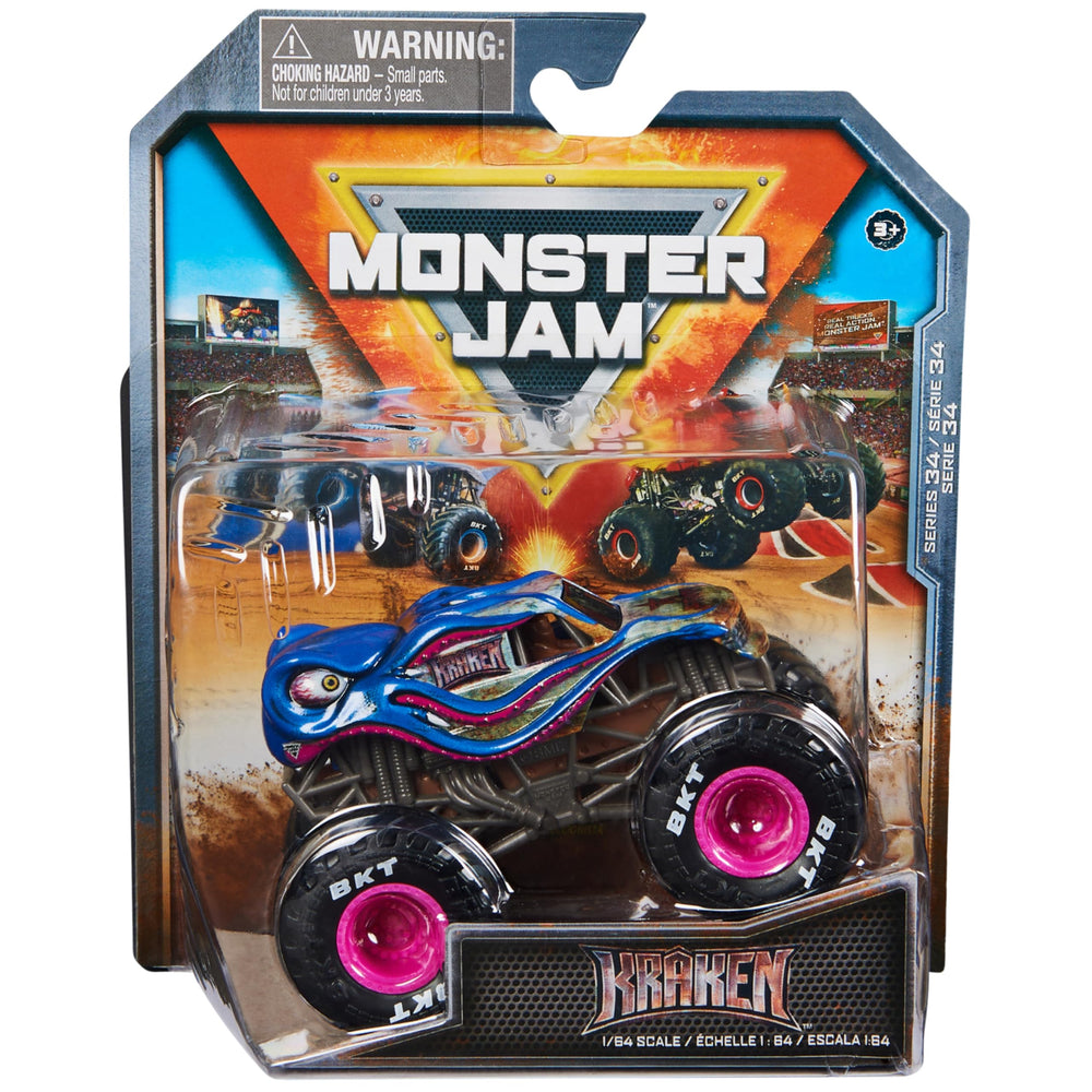 Monster Jam Kraken 1:64 die-cast truck front view for collectability