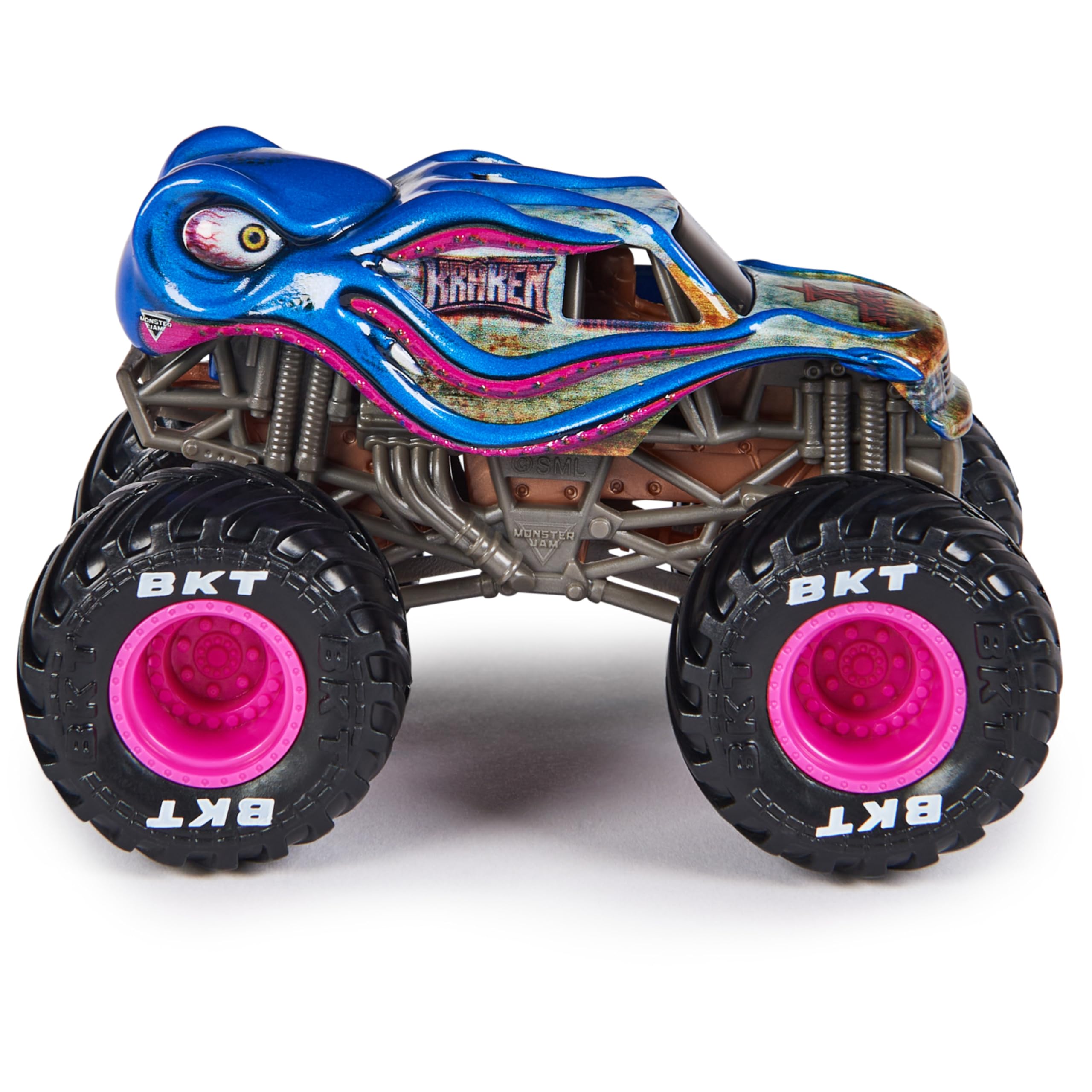 Monster Jam Kraken 1:64 die-cast truck side profile for epic stunts