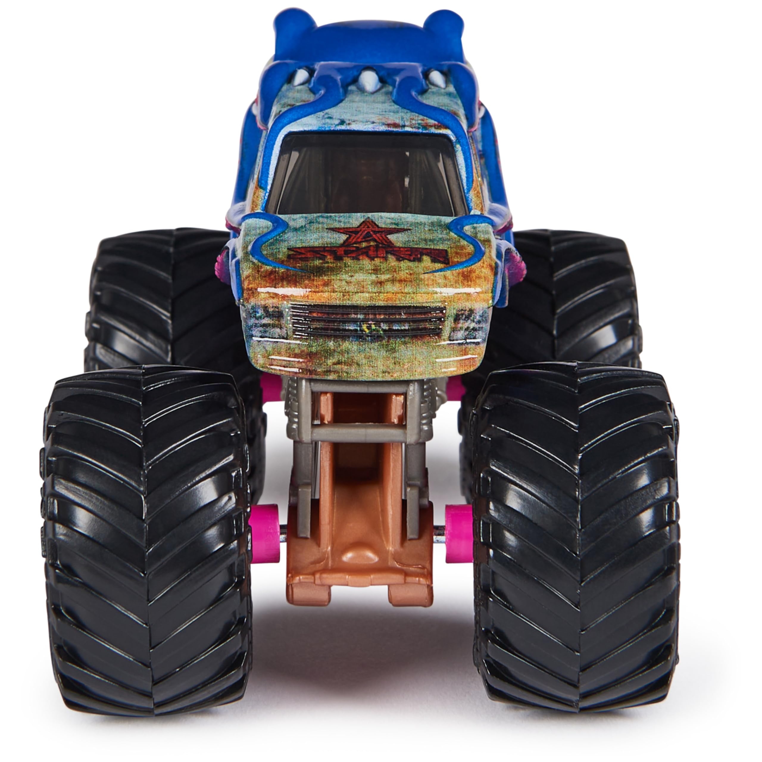 Monster Jam Kraken 1:64 die-cast tire and rim detail