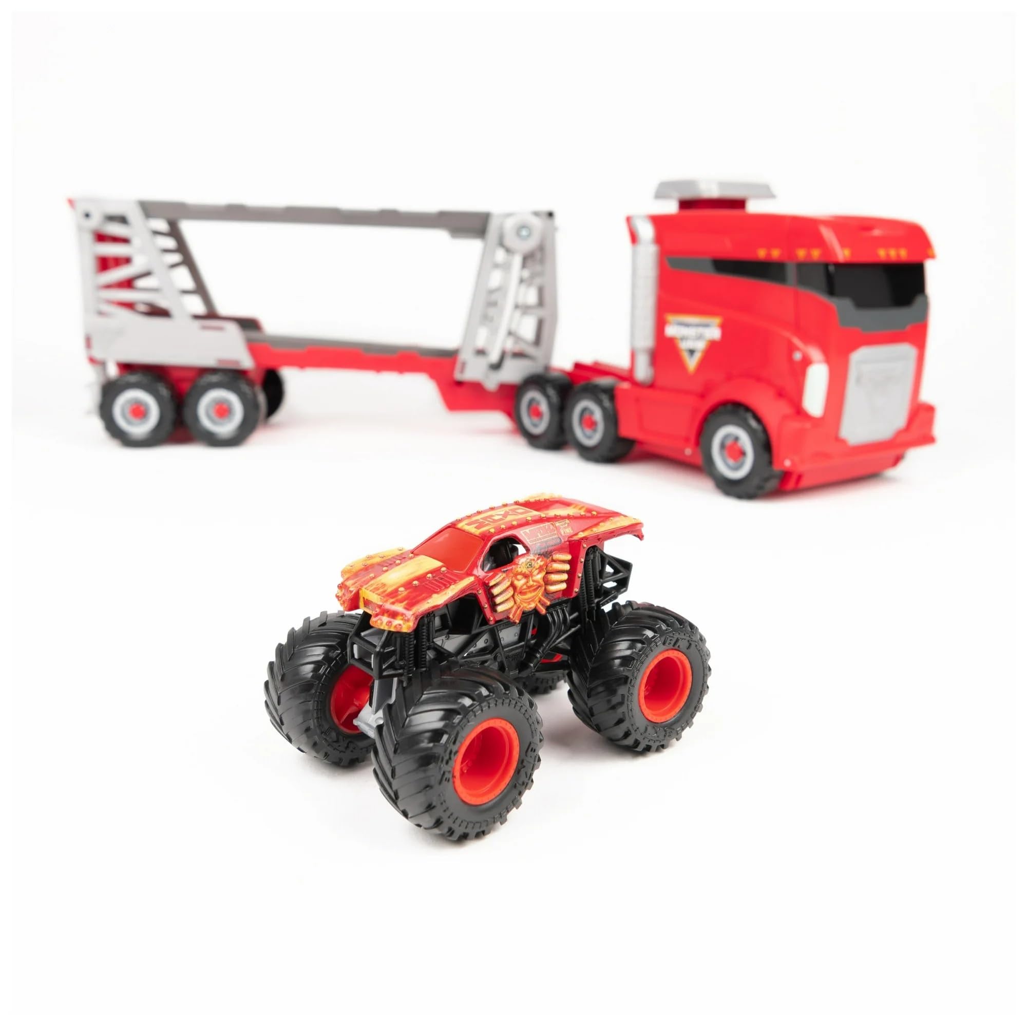 Full display shows hauler and eight-truck capacity in action.