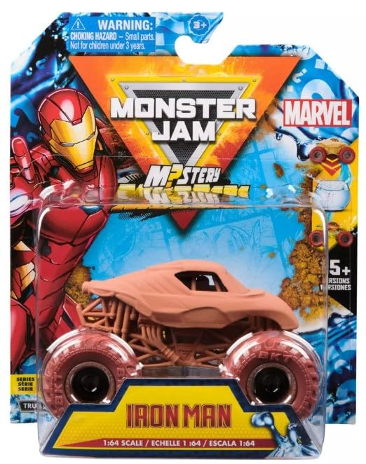 Monster Jam Marvel Series 1 truck with hero die-cast design, ideal for display and play.