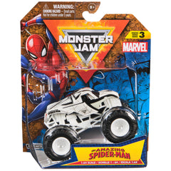 Monster Jam Marvel Spider-Man truck in vivid colors for action-packed play.