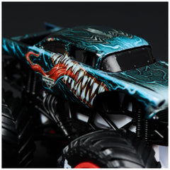 Monster Jam Marvel Venom graphics on 1:64 scale die-cast truck ideal for battles
