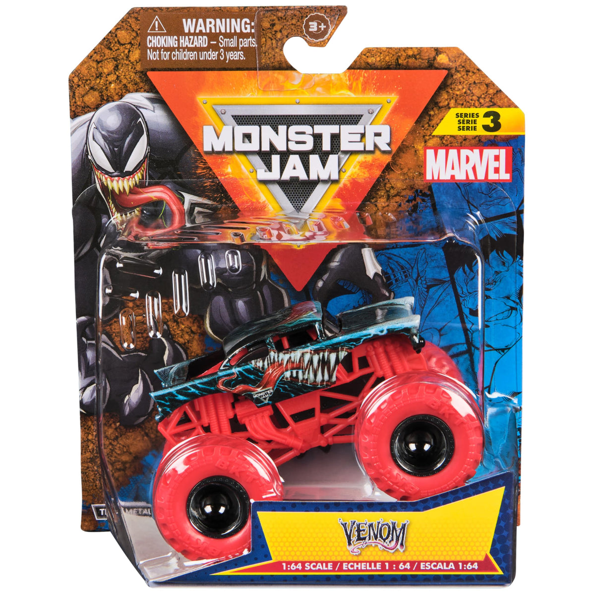 Monster Jam Marvel Venom truck 1:64 scale, bold display-ready design for play