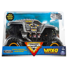 Monster Jam Max D 1:24 scale truck, authentic display piece for collectors.