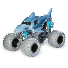 Monster Jam Megalodon 1:24-scale die-cast truck, detailed chassis for authentic display.