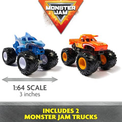 Megalodon 1-64 die-cast truck by Monster Jam featuring chrome rims.