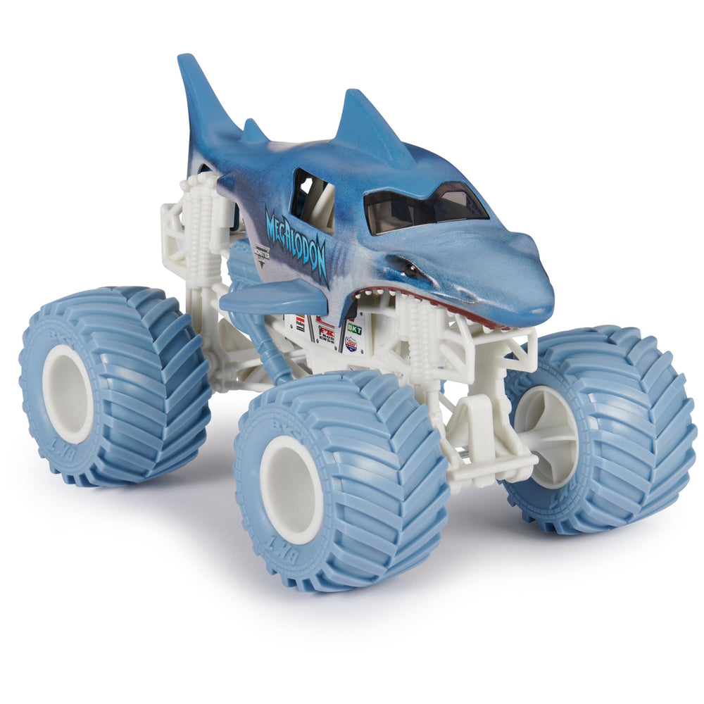 Monster Jam Megalodon with BKT tires provides traction for rugged play and stunts.