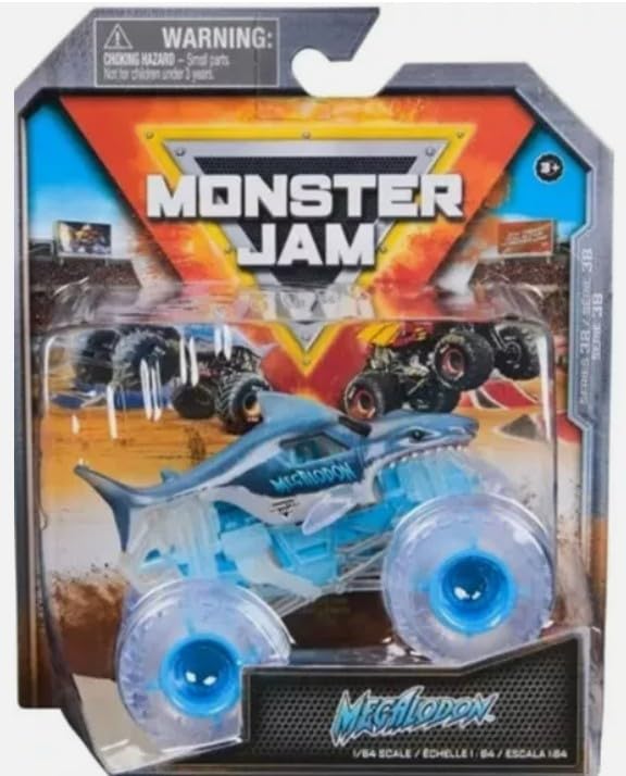 Monster Jam Megalodon Ghost Crew diecast 1:64, ideal for display and play.