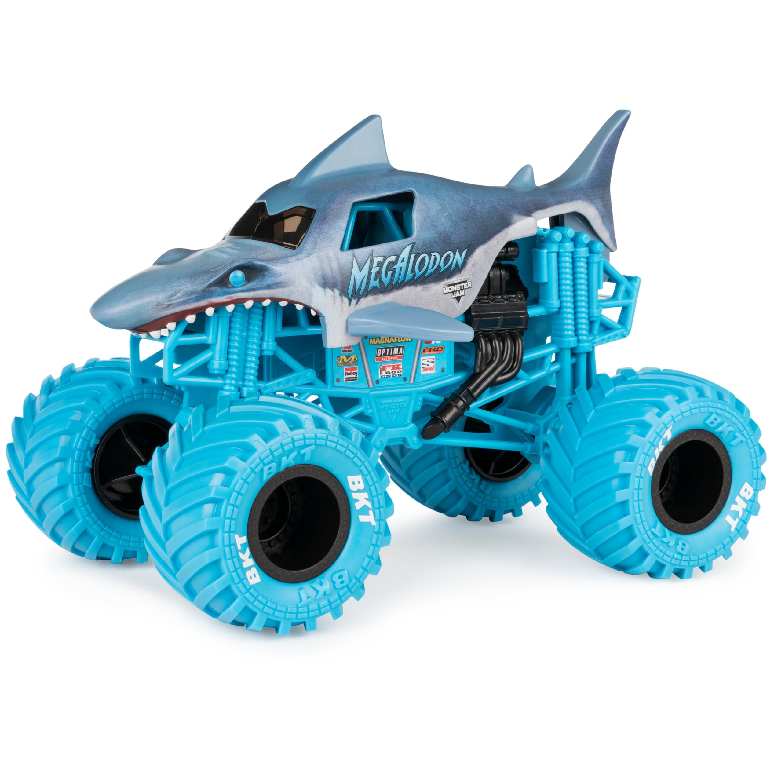 Monster Jam Megalodon graphics detail with authentic branding and bold colors.