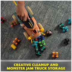 Close-up of storage scene with trucks and barrels for easy cleanup.
