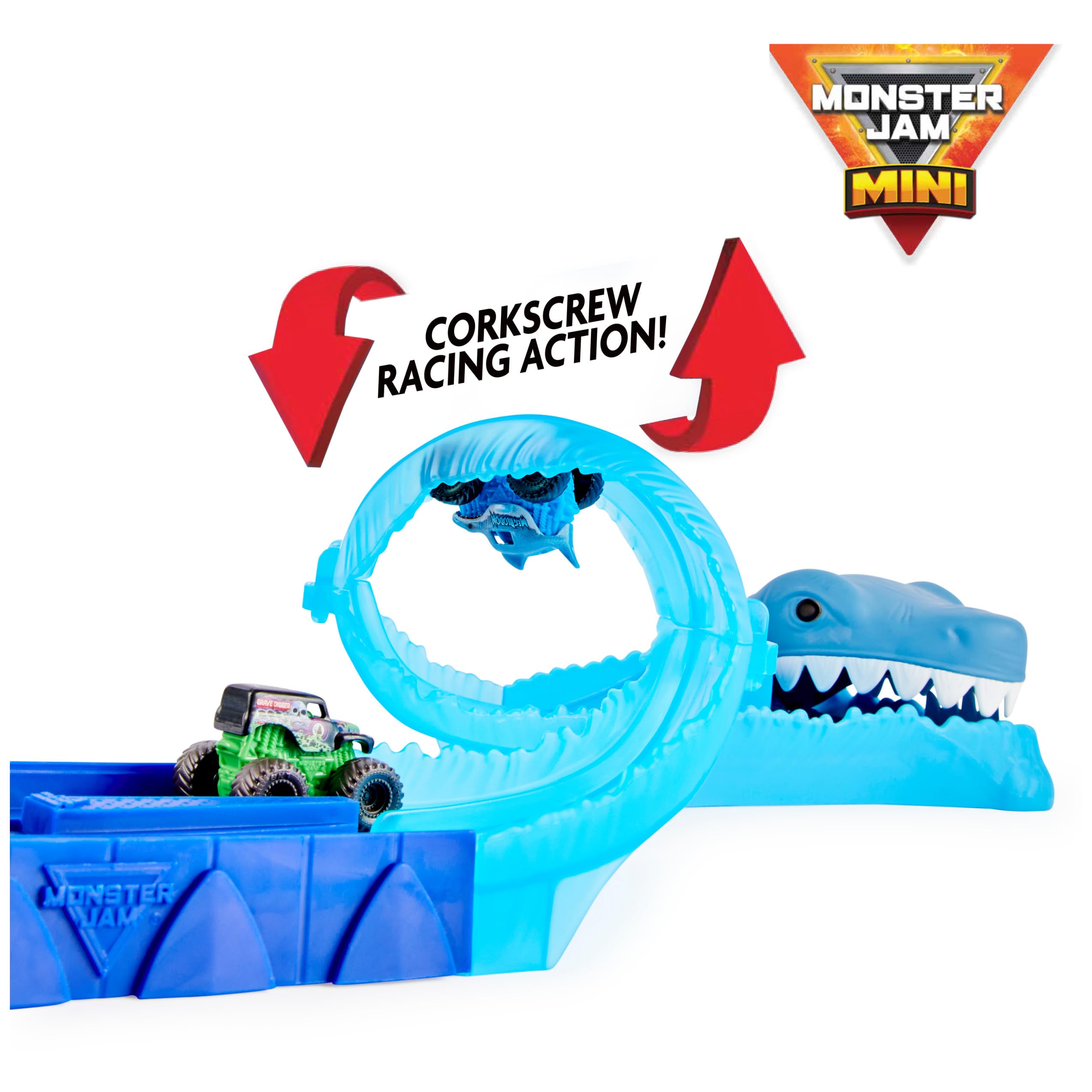 Monster Jam Mini Megalodon Race launch area ready for fast runs with 3 speeds