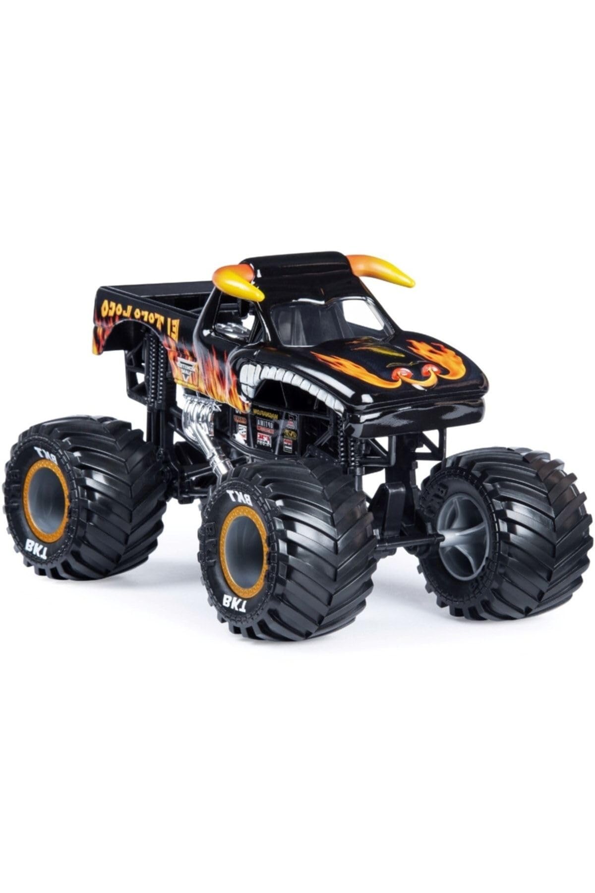 Monster Jam MNJ VHC 1to24 El Toro Loco displays authentic graphics ideal for collectors.