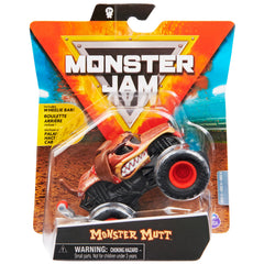 Monster Jam Monster Mutt 1:64 front view with authentic graphics for display