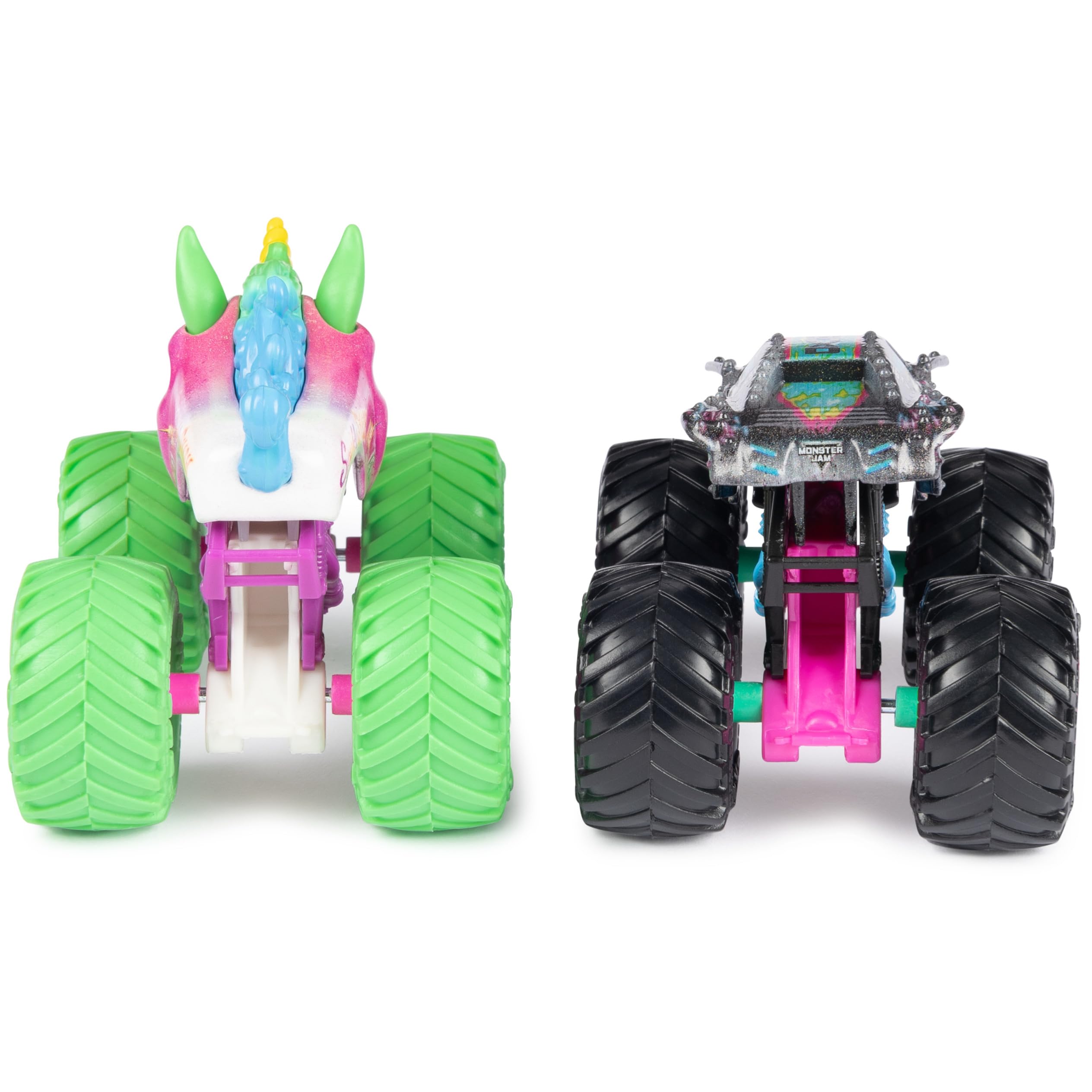 Monster Jam Neon 2-Pack packaging highlights two exclusive trucks