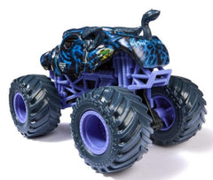 Monster Jam Night Storm Crazy Creatures 1:64 packaging with QR code for collector poster access.