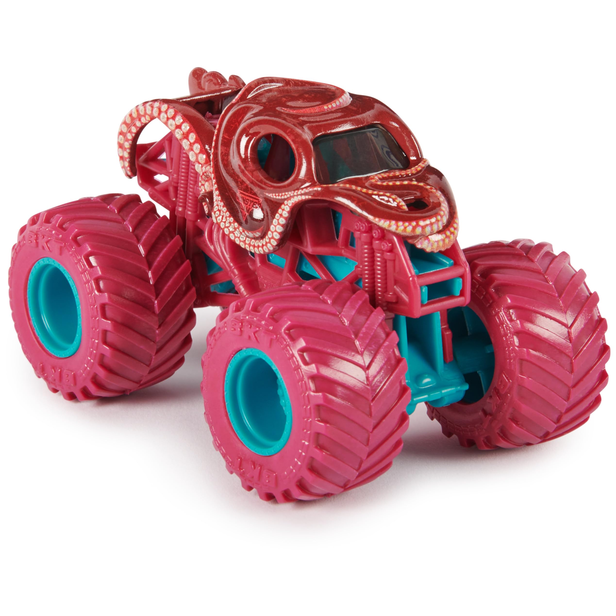 Monster Jam Octon8er 1:64 front view highlights BKT tires and bold styling