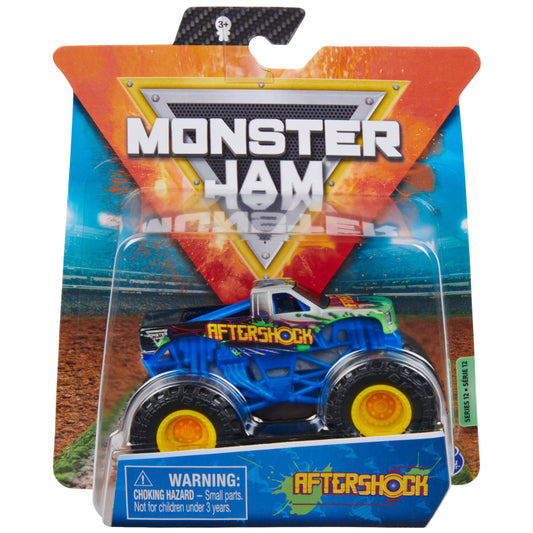 Monster Jam Aftershock truck 1:64 scale with chrome detailing for display and collection