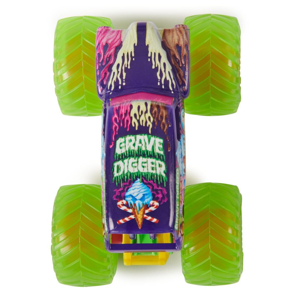 Official BKT tires on Monster Jam Grave Digger for authentic look