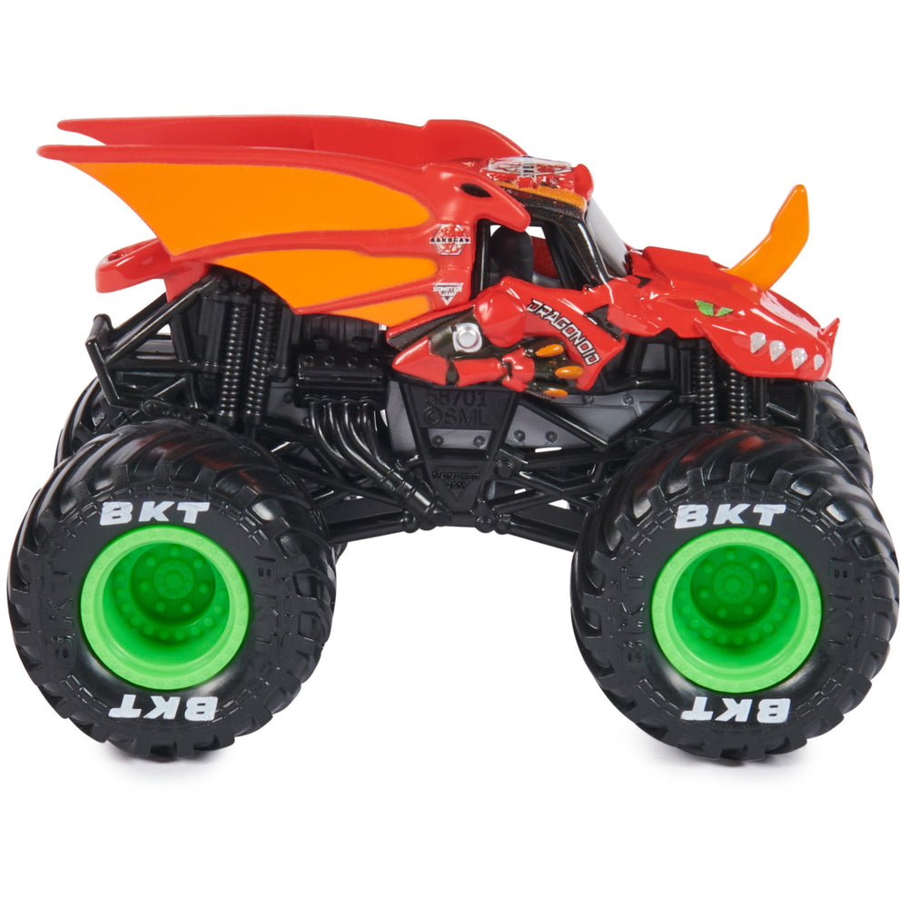 Monster Jam 1:64 die-cast truck packaging is gift-ready for young fans.