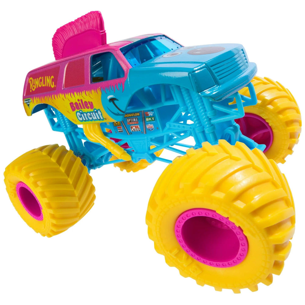 Monster Jam official Ringling Bailey 1:24 side view showing rugged styling and true scale.