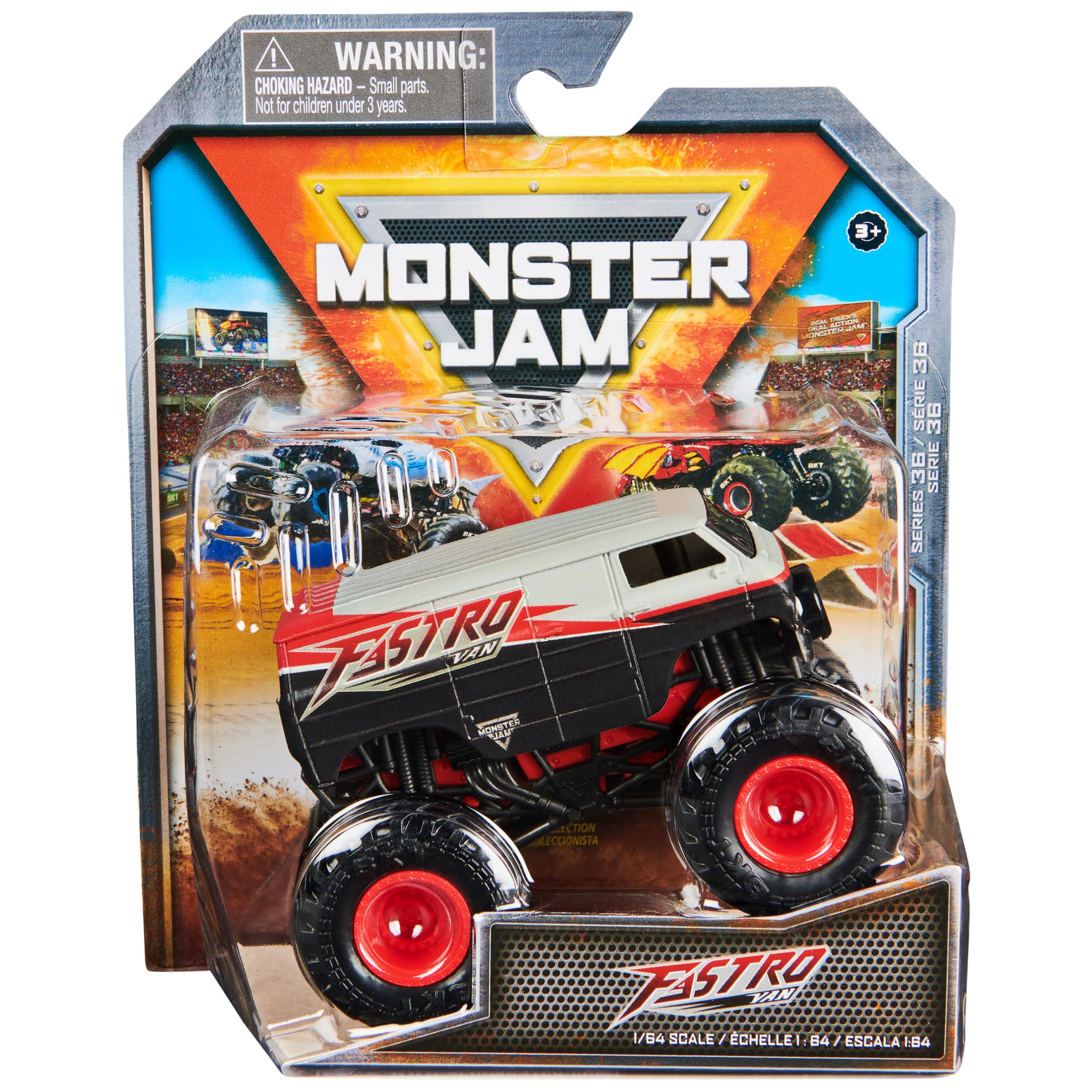 Monster Jam official truck 1:64 scale with authentic graphics for play and display.