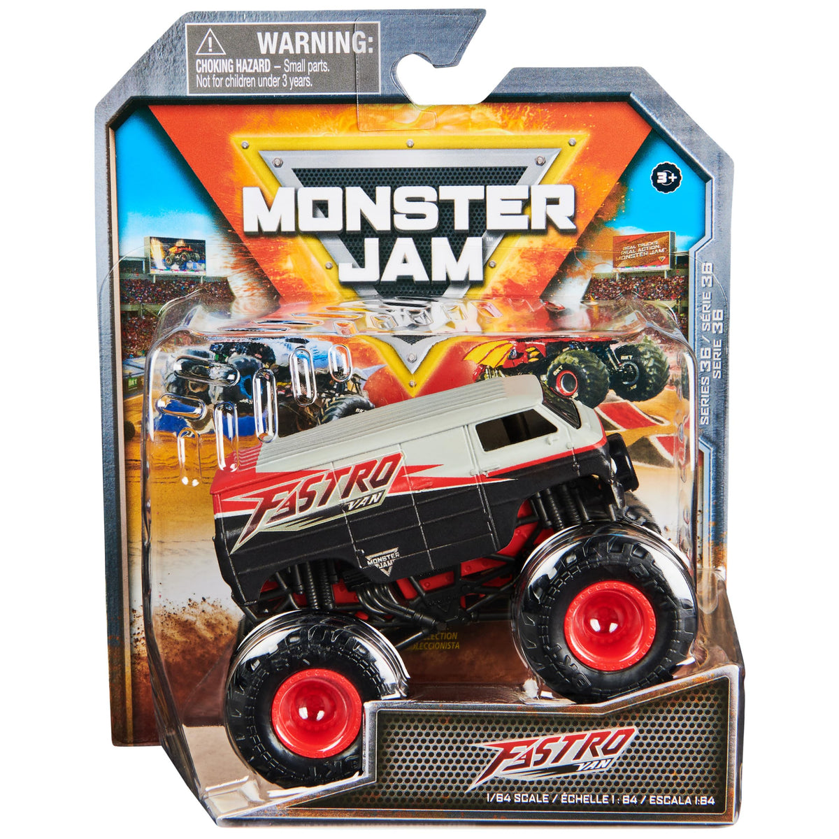 Monster Jam official truck 1:64 scale with authentic graphics for play and display.