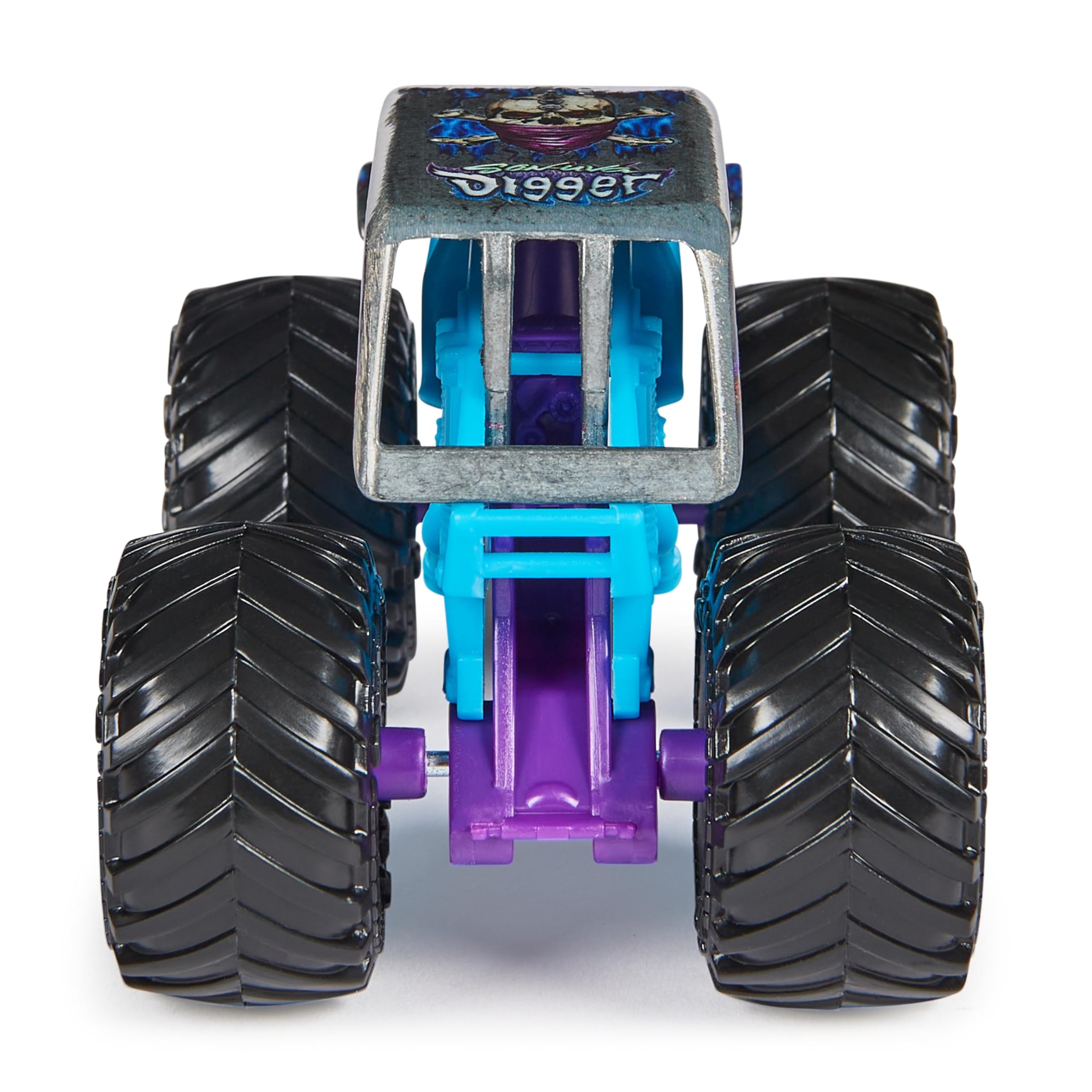 Monster Jam packaging with QR code poster download for extra digital collectibles.