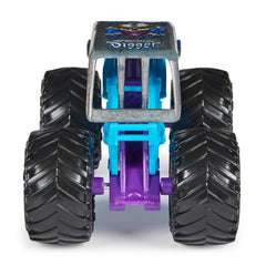 Monster Jam packaging with QR code poster download for extra digital collectibles.