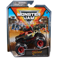 Monster Jam Pirates Curse 1:64-scale truck side view with official graphics.