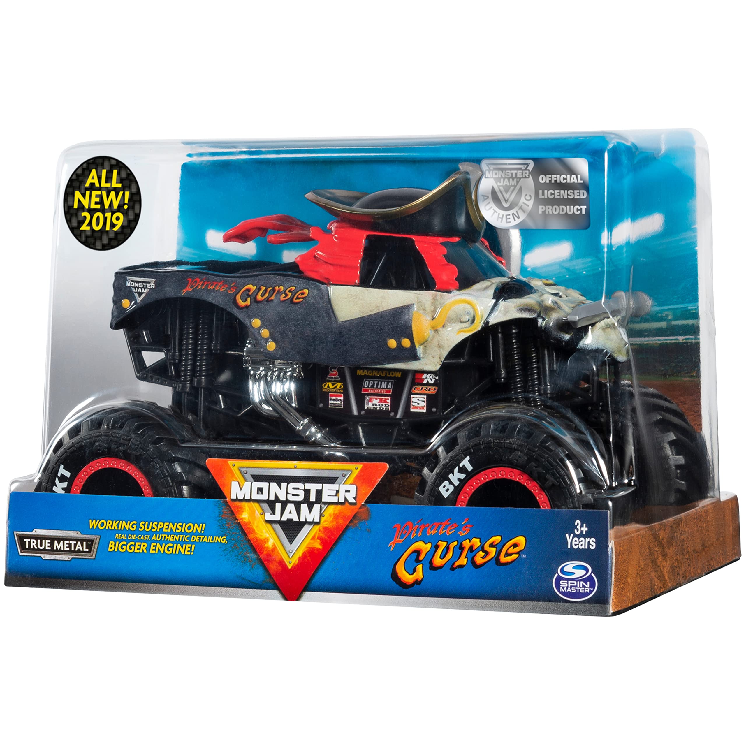 Monster Jam Pirates Curse Truck detailed chassis for collectors and fans.