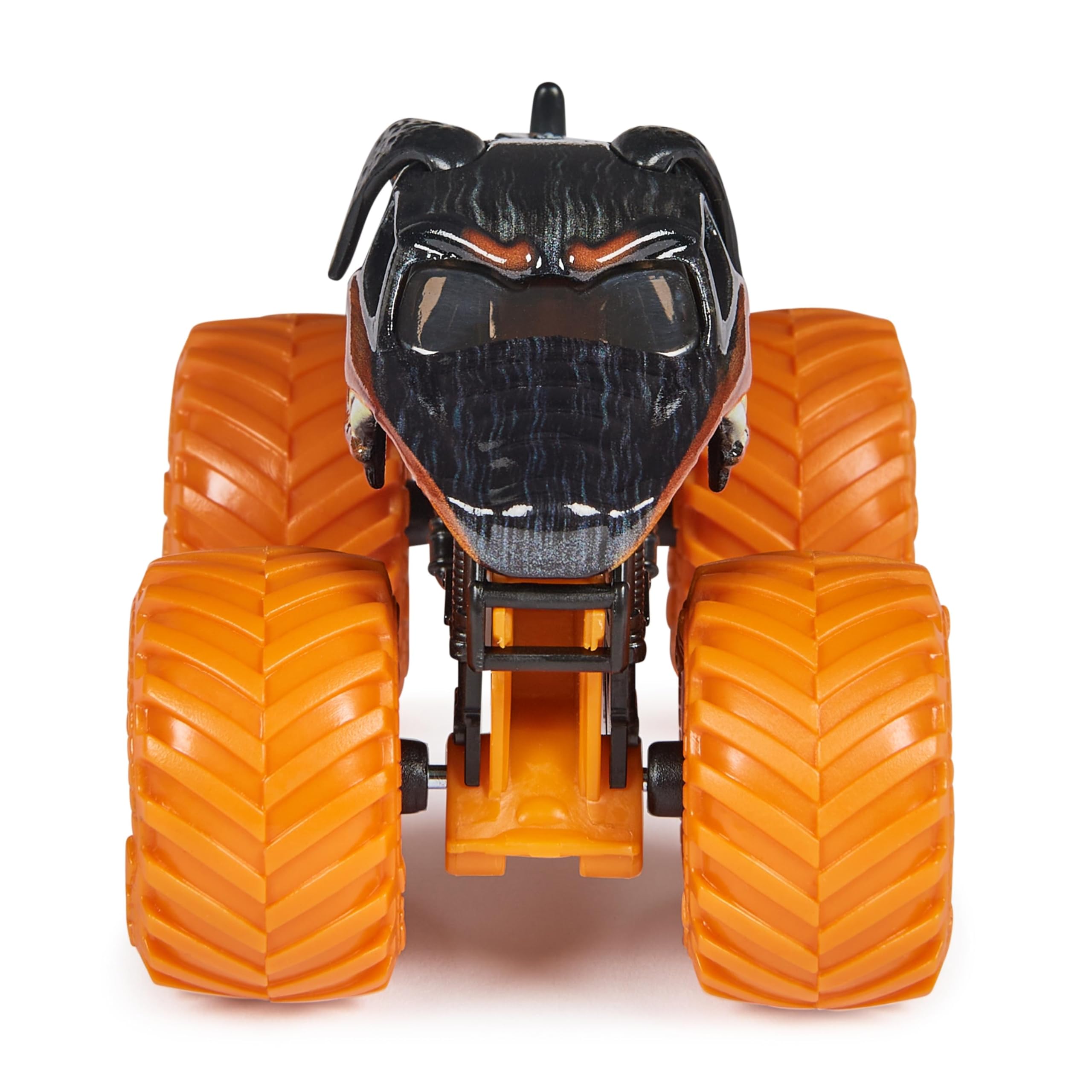 Monster Jam Ruff Crowd Monster Mutt Rottweiler 164-scale body-detail focuses on authentic styling.
