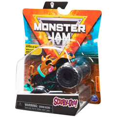 Monster Jam Scooby-Doo 1:64 features BKT tires and authentic chassis details.