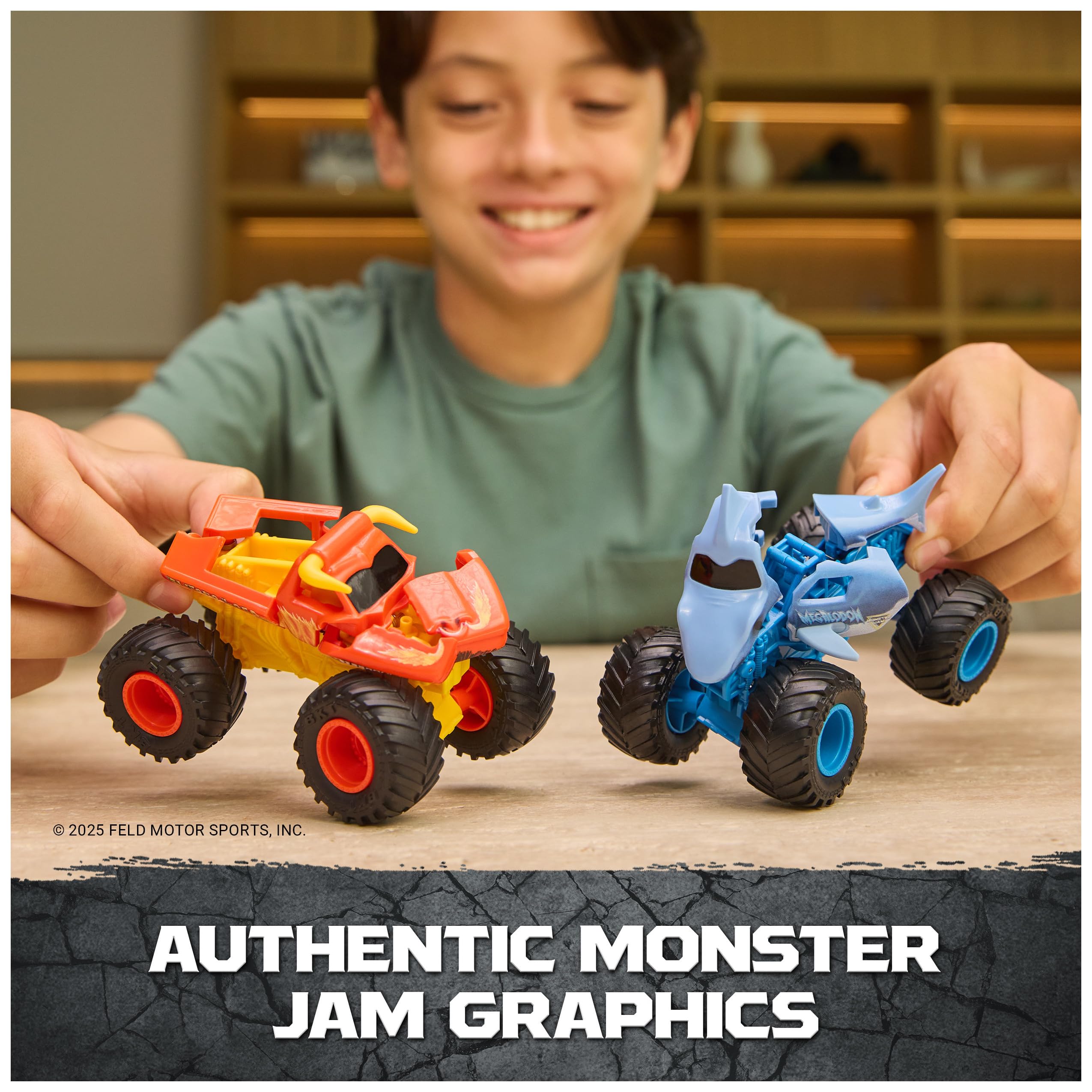 Monster Jam authentic decals and chassis for lifelike action