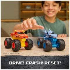 Monster Jam Smash Bash crash action close-up for imaginative wrecks