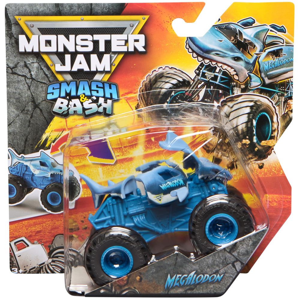 Monster Jam Smash & Bash Megalodon front view for realistic arena play