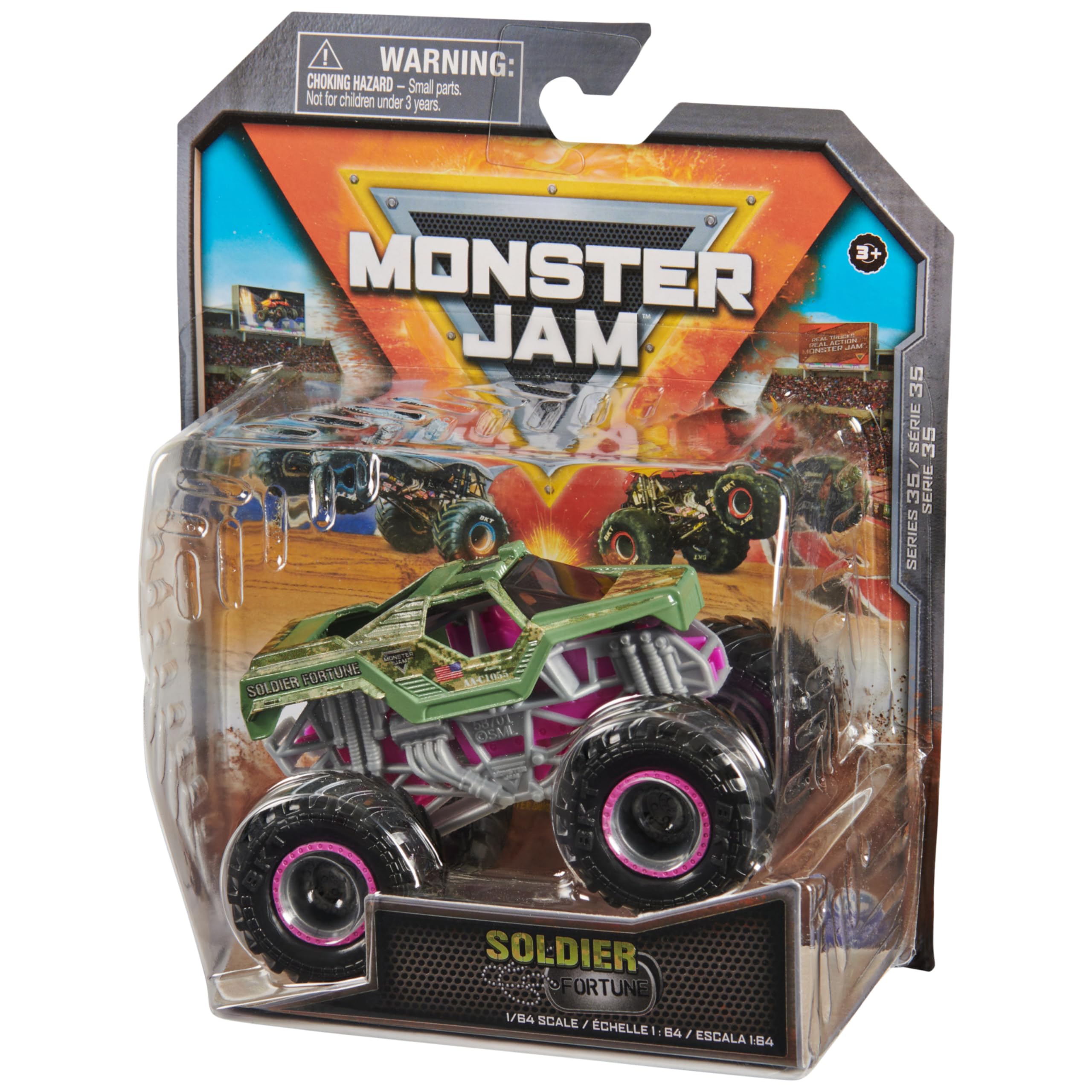 Monster Jam Soldier Fortune 1:64 is perfect for kids ages 3 and up.