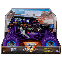 Monster Jam Son-uva Digger 1:24 front view with authentic decals for display and action play.