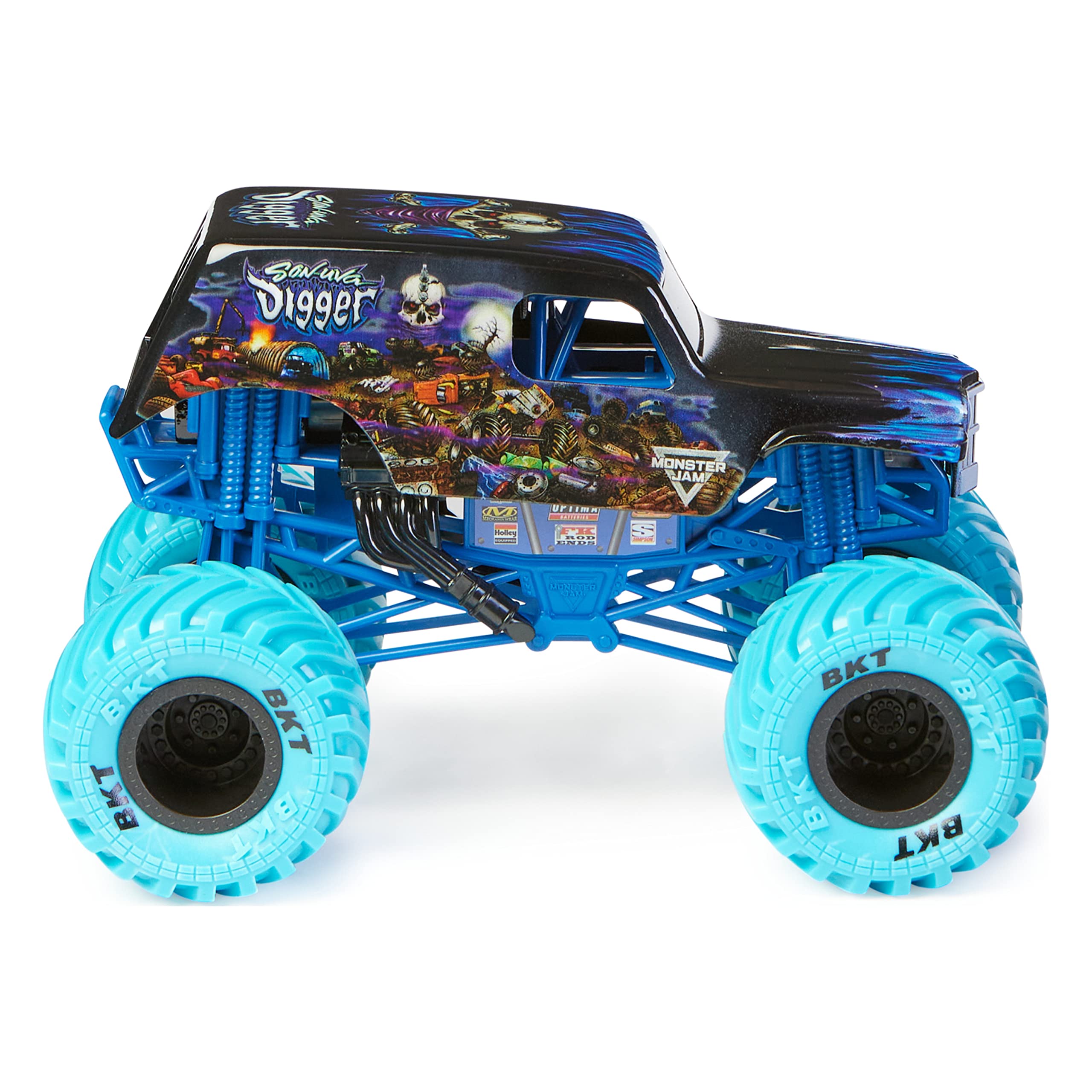 Vibrant decals showcase authentic Monster Jam swagger on Son-uva Digger.
