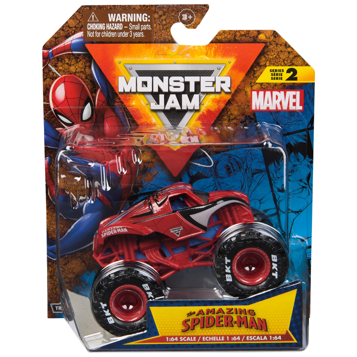 Monster Jam Spider-Man front view truck for imaginative play