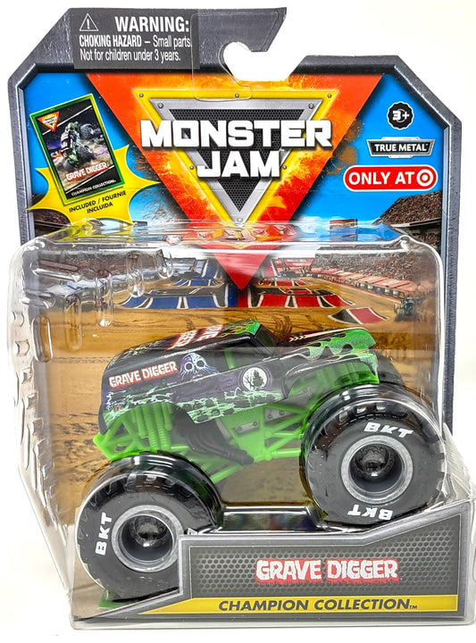 Monster Jam Grave Digger 1:64 die-cast truck shown with authentic graphics for display and play
