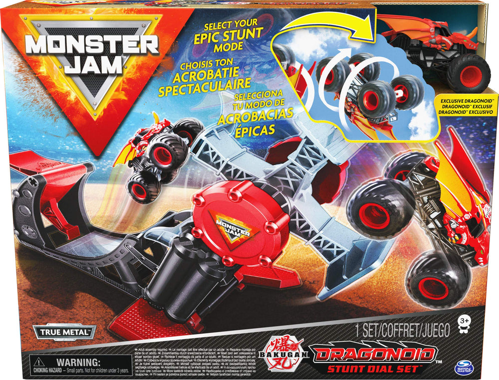 Monster Jam stunt dial launcher pictured in action-ready setup for high jumps